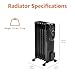 Amazon Basics Portable Oil Radiator Heater for Indoor Use, 3 Heat Settings, Over-Heat Protection, ETL-certified Safety, 7 Oil-Filled Steel Fins, 1500W, 11