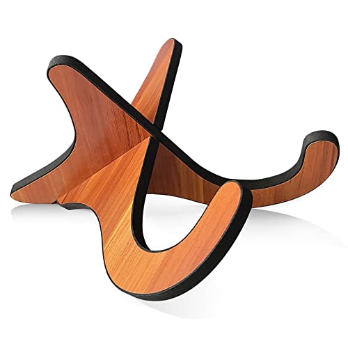 Graunton ウクレレスタンド ポータブル木製ウクレレスタンドフロア Xフレーム頑丈な楽器スタンド 柔らかいエッジ ウクレレ/マンドリン/バイオリン用 (レグノカラー)