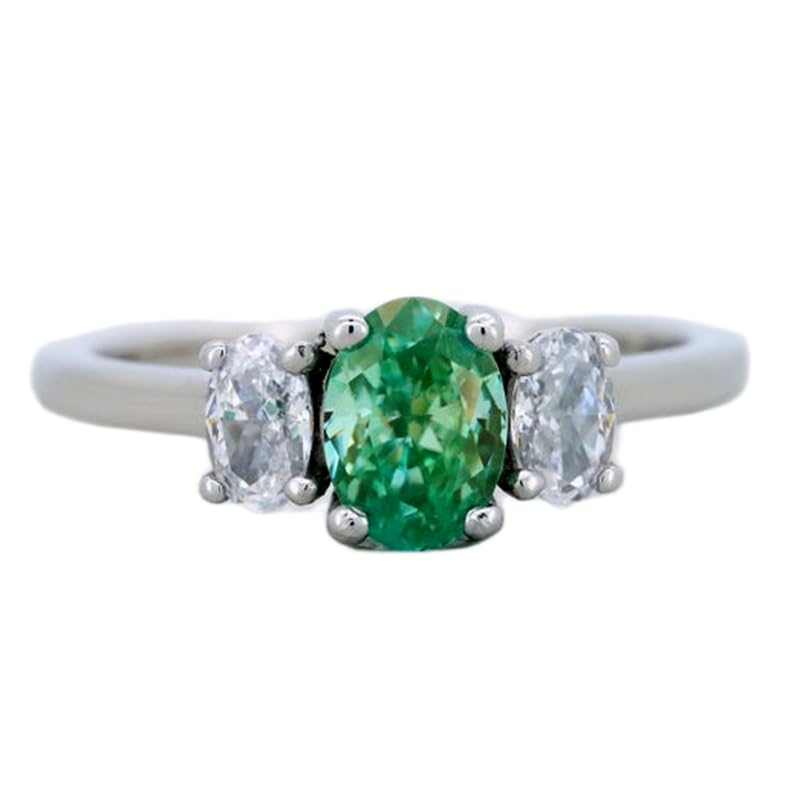 Bague moissanite verte argent 925 fini les bijoux ternes et fragiles