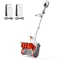 Litheli 40V (2×20V) Cordless Snow Shovel with Directional Plate & Adjustable Handle, 14-Inch Brushless Battery-Powered Snow Blower with 4.0Ah Batteries for Driveways, Sidewalks, Decks & Patios