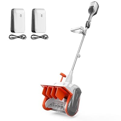 Litheli 40V (2×20V) Cordless Snow Shovel with Directional Plate & Adjustable Handle, 14-Inch Brushless Battery-Powered Snow Blower with 4.0Ah Batteries for Driveways, Sidewalks, Decks & Patios