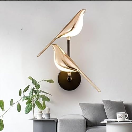 Image of SINOMAN Metal Wall Light For Living Room Modern /Wall Lamps For Bedroom /For Living Room /Wall Lights For Home Decoration /Bedside Wall Lamp (Sparrow Led, Double)