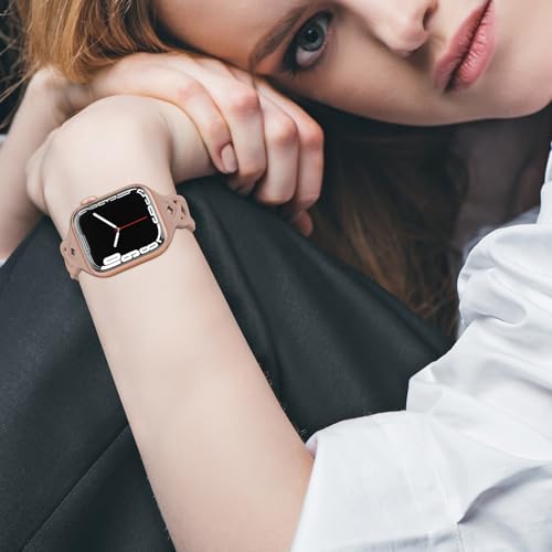 Image of Braided Silicone Bands Compatible with Apple Watch Women Slim Thin Narrow