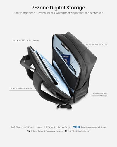 Mochila ergonómica KURANEST para portátil 23L negra miniatura 3