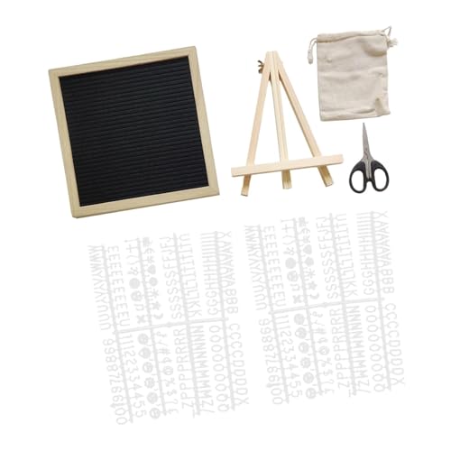 Fenteer Felt Letter Board Changeable Message Board Changeable Sign Boards with Letters, Numbers & Symbols Desk Ornament for Office, Black