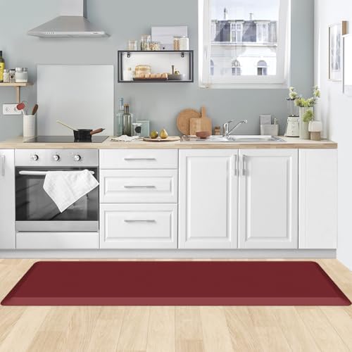 KitchenClouds Kitchen Mat Cushioned Anti Fatigue Kitchen Rug 0.8inch Water Resistant Non Slip Kitchen Rugs and Mats Standing Desk Mat Comfort Floor Mats for Kitchen Sink Office (17.3"x60",Red) by KitchenClouds - Image 7