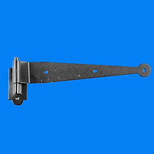 Renovators Supply Manufacturing Black Offset Strap Lift Off Pintle Hinge 11" X 2-5/8" Wrought Iron Pin Hinges For Shutters, Exterior Window Doors Or Gates Offsets With Hardware #TOP1