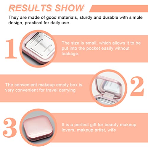 KALLORY Makeup Pallette 4pcs Magnetic Eyeshadow Makeup Empty Eyeshadow Containers Box Refillable Eye Shadow Lipstick Palettes with Mirror for DIY Cosmetic Foundation Blush Rose Gold Makeup Eyeshadow