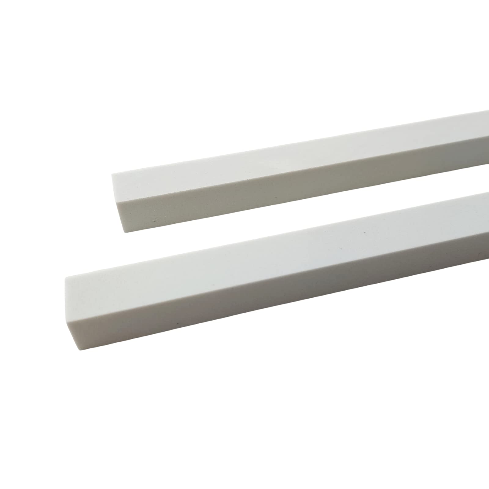 GEOONA 15 Pcs White Marble Tile Edge Trim, 12 Inch Marble Pencil Liner Polished for Bathroom, Backsplash, Kitchen , Tile Shower (White - 15 Pcs)