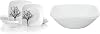 Corelle Vitrelle 18-Piece Service for 6 Dinnerware Set, Timber Shadows & Vitrelle 1-Qt Serving Bowl 2-Pack, Large Serving Bowl, Triple Layer Glass, White