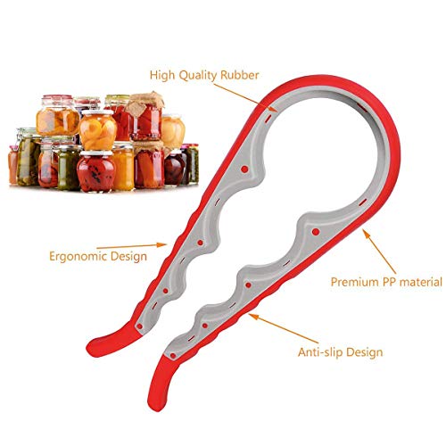 Image of P-Plus International Jar Opener 4 in 1 Multi Function Bottle Can Multi-Opener Easy Grip.