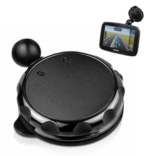 Supporto a ventosa nero per GPS TomTom Go Live 800 825 Start 20 25 60, supporto per parabrezza con presa a sfera da 16 mm, compatibile con modelli Via 100 a 1600 Supporto a ventosa nero per GPS TomTom Go Live 800 825 Start 20 25 60, supporto per parabrezza con presa a sfera da 16 mm, compatibile con modelli Via 100 a 1600
