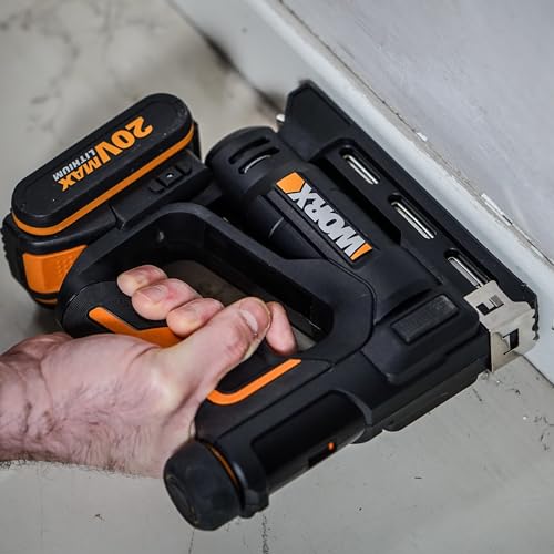 WORX 20V Cordless Crown Stapler WX843, Powershare, 2-in-1, 2000 Shots Per Charge, 500pcs Type 53 Crown Staples, 15mm 18 Gauge Brad Nails,1 2Ah Battery, 1 2A Charger Included 9 WORX 20V Cordless Crown Stapler WX843, Powershare, 2-in-1, 2000 Shots Per Charge, 500pcs Type 53 Crown Staples, 15mm 18 Gauge Brad Nails,1 2Ah Battery, 1 2A Charger Included - Image 9