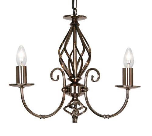 Lustre 3 lumières résolvant le manque de clarté, modèle Tuscany cuivré