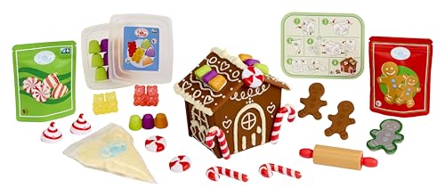 Little Tikes Creative Chefs Gingerbread House Kit- Livré avec Make It Mix et 22 Accessoires réalistes, Ensemble de Cuisine de Jeu, Non COMMESTIBLE, pour garçons et Filles âgés de 3 Ans et Plus