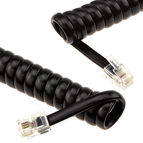 Telephone Handset Coiled RJ10 Plug to RJ10 Plug