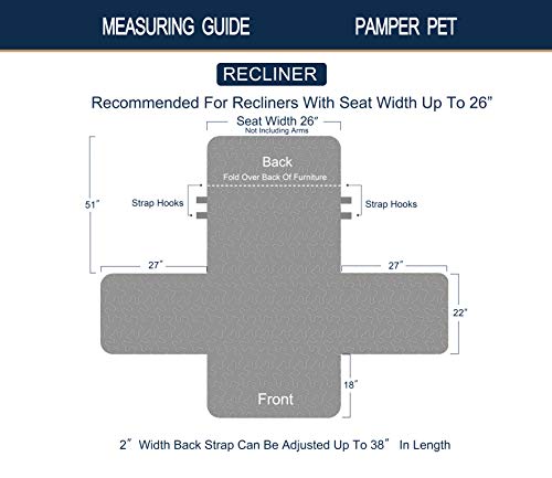 Brilliant Sunshine Blue Plaids And Stripes Patchwork Quilted Recliner Slipcover, 26" Seat Width, Slip Resistant Furniture Protector, 2" Strap, Washable Reclining Chair Cover For Kids, Dogs, Cats, Blue #TOP5