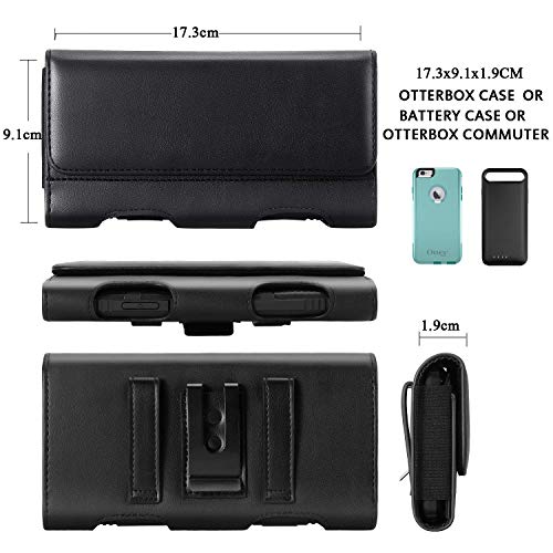 Mopaclle Phone Holster For Iphone 14 Pro Max, 14 Plus, 13 Pro Max, 12 Pro Max, Galaxy S22 Ultra, S23 Ultra, S21+ S22+ S23 Plus Belt Clip Case Leather Phone Holder Pouch (Fits Phone W/ Otterbox Case) #TOP3