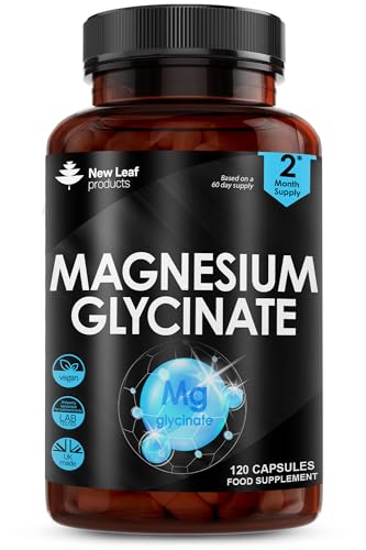 New Leaf Magnesium Glycinate Supplements, 120 Capsules