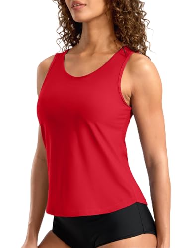 Image of G Gradual Tankini Tops for Women High Neck Swimsuits Swim Top Modest Bathing Suit Swimwear Tank Top only No Bottom