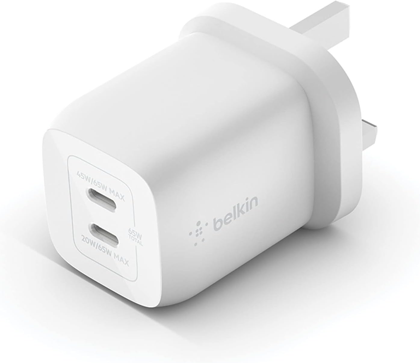 Belkin 65W Dual USB Type C Wall Charger, Fast Charging Power Delivery 3