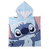CERDÁ Life’s Little Moments Lilo & Stitch Mikrofaser-Kapuzenhandtuch für Kinder, schnelltrocknend, Strand- und Poolhandtuch