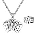 Liitata 2 St&uuml;ck Spielkarte Anh&auml;nger Halskette Ringe Set Pik Royal Flush Halskette Chunky Poker Karte Ring Rock Gothic Punk Hip Hop Kette f&uuml;r M&auml;nner