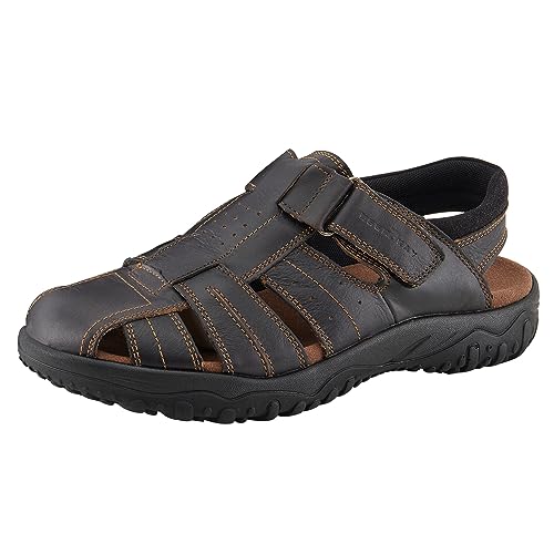 MGGMOKAY Sandalias Cuero Hombre Trekking Sandalia Hombre Verano,Negro,44