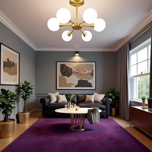 Image of Avior Chandelier for Living Room Ceiling, Jhumar for Drawing Room Center, Jhoomar Light for Hall (Golden Electroplated, Metal & Glass, Indian)