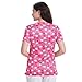 YEZEX Scrub Tops for Women, V Neck Printed Scrub Tops, Medical Nursing Stretchy Shirts w/ 3 Pockets (Pink Rainbow)