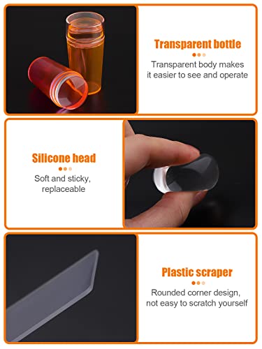 2Pcs French Tip Nail Stamp Ebanku French Nail Stamper Silicone Jelly Stamper For Nails With Scraper Nail Art Stamping Stamper Kit French Tip Image Plate Manicure Print Tools #TOP1