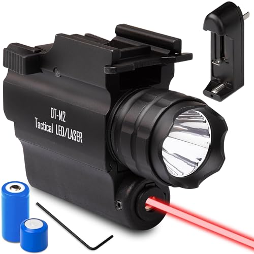 Pantrypoet Pistol Light and Red Laser Sight Combo for Guns, RED Beam and 300lm Tactical Flashlight