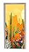 A.Monamour Stickers Muraux Désert Coucher De Soleil Paysage Cactus Plantes Succulentes Fond Jaune Imprimer Vinyle Chambre Porte Stickers Papier Peint Peintures Murales Amovible Porte Autocollants