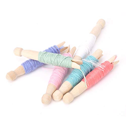 10 carretes de madera, pequeños carretes de hilo vacíos, bobinas de coser, bobinas de alambre para tejer, accesorio de costura para hilo de bordar cinta