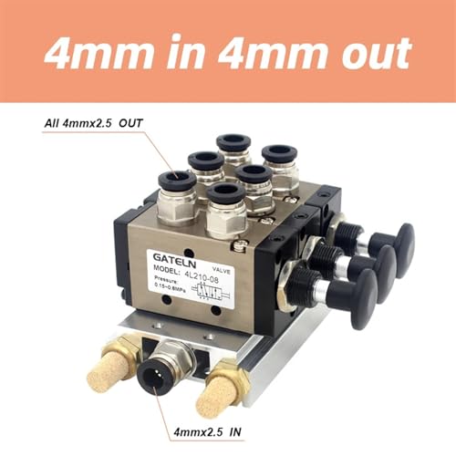 Interrupteur pneumatique à commande push-pull fluide pour vannes combinées 4L210-08 - 3