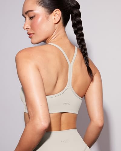 Image of PAVOI ACTIVE Yoga Racerback Bras for Women - Buttery Soft Low Support Scoop Neck Y-Back Thin Strap Sports Bra - FlexFlow