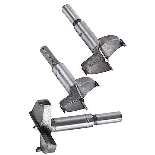 MACHSWON 3 PCS Forstner Drill Bits Tungsten Carbide Wood Hole Saw Opener Drill Bit 42mm+45mm+48mm Woodworking Drilling Boring Bit Cutter