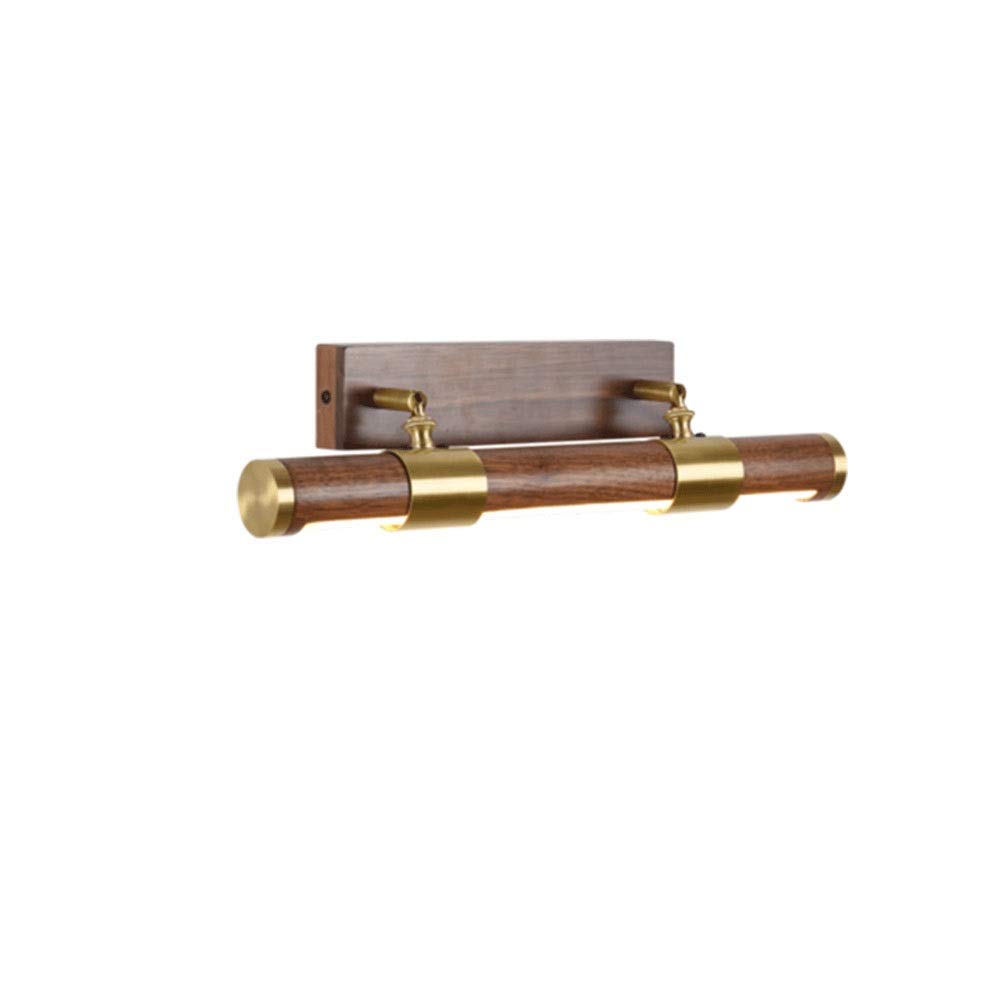 OZBMA Wall Mounted Light Lamp Chinese Walnut Bathroom Mirror Headlight Dressing Table Cabinet Copper Bedroom Bedside Background for House,villa,Bar,Restaurants Readin