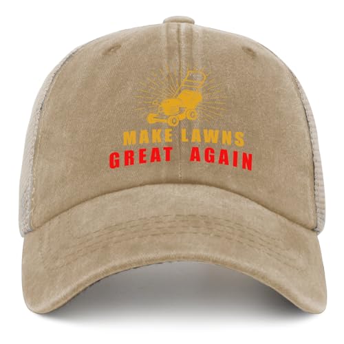 Generic - Make Lawns Great Again hat Womens Trendy Funny Lawn Mower Trucker Hats Men Trucker hat Cap Cute Unique Gifts for, Pigment Khaki, One Size