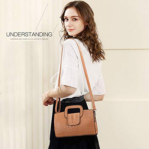 Image of ZLMBAGUS Women Vintage Flap Tote Top Handle Satchel Handbags PU Leather Clutch Purse Shoulder Bag