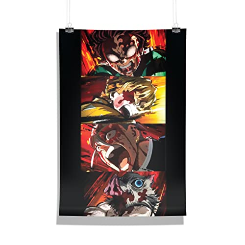 Image of MCSID RAZZ Metal, Plastic, Paper - Demon Slayer Anime A4 Poster (with Frame) - Anime Merchandise for Fans /Lovers (Final Blow)