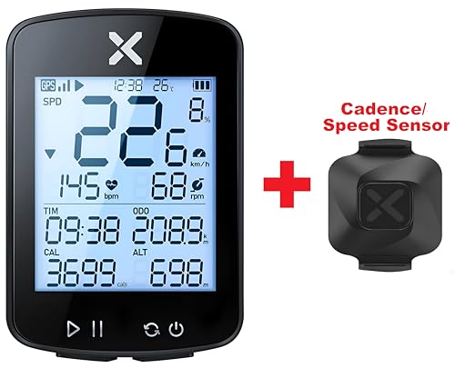 Image of XPR3SS G+ Gen2 Bicycle Computer + Cadence /Speed Sensor, GPS Cycling Speedometer | Cadence & Heart Sensor Support | Waterproof ANT+ Bluetooth GPS Tracker | 28+ hr Battery | Odometer for MTB /Road