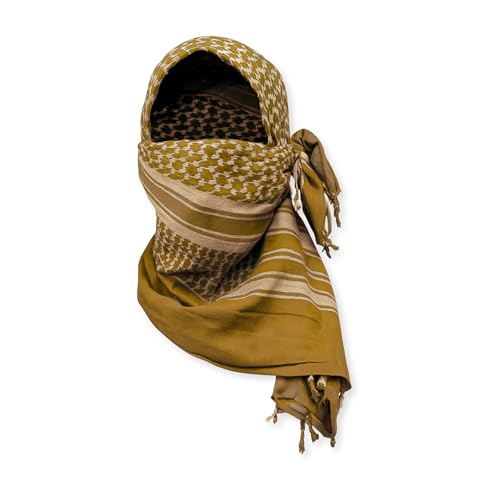 Image of M MCGUIRE GEAR Shemagh Tactical Scarf, Middle Eastern Desert Hood, Bandana, Keffiyeh, Military Style, 100% Cotton, 42 inch x 42 inch