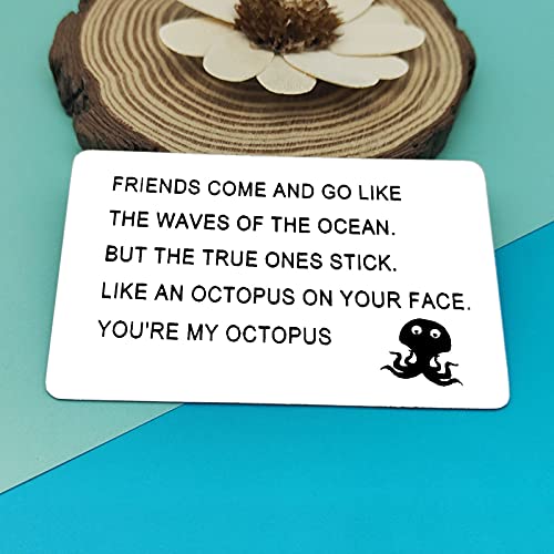 Friendship Gifts for Women Men Best Friend Gift Metal Wallet Card Long Distance Friendship Gift Octopus Jewelry Sister Brother Gifts Birthday Christmas Graduation Gift Appreciation Friendship Gift4