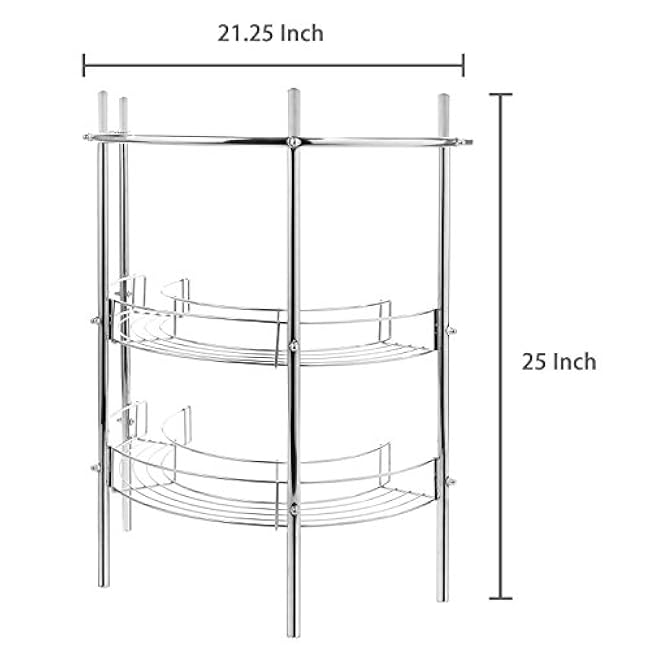 MyGift Chrome Plated Metal Under-the-Sink Rack with 2 Display Shelves