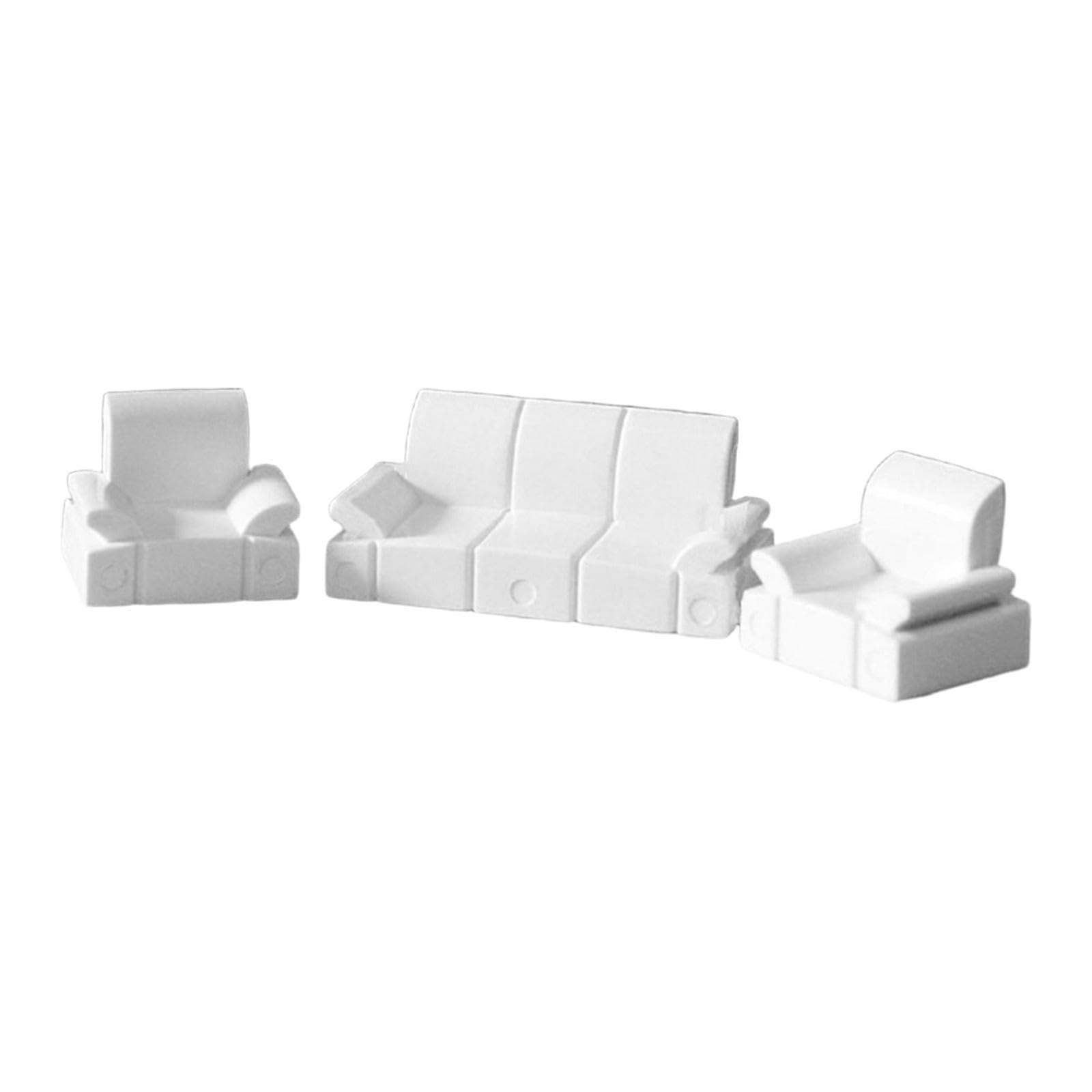 kowaku 1/50 Scale Miniature Sofa Set Miniature Furniture Creative Dollhouse Decoration Tiny Realistic for Diorama Micro Landscape, Style C