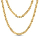 BRIJEWNES Gold Chain for Men 18 Inches Mens Gold Chain Gold Chain for Men 5mm Gold Necklace Men Diam