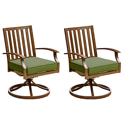 Royal Garden Outdoor Swivel Rocker Patio Dining Chairs Set of 2, Rust