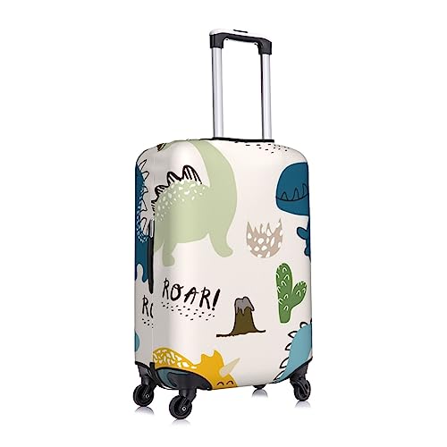 Childish Dinosaur Luggage Cover TSA Approved Stylish Dust and Scratch Resistant Luggage Case Protector Washable Elasticated Luggage Covers for Kids and Adults2