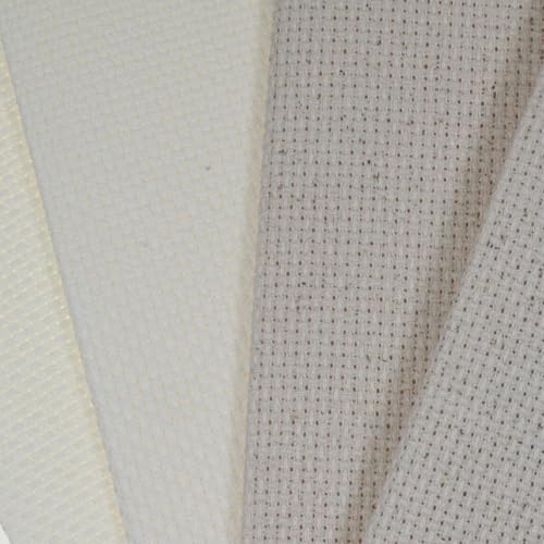 Image of KCS 4 pc of 12 inch x 18 inch(30cmx45cm) 14CT Counted Cotton Aida Cloth Cross Stitch Fabric (Antique White+Oatmeal)
